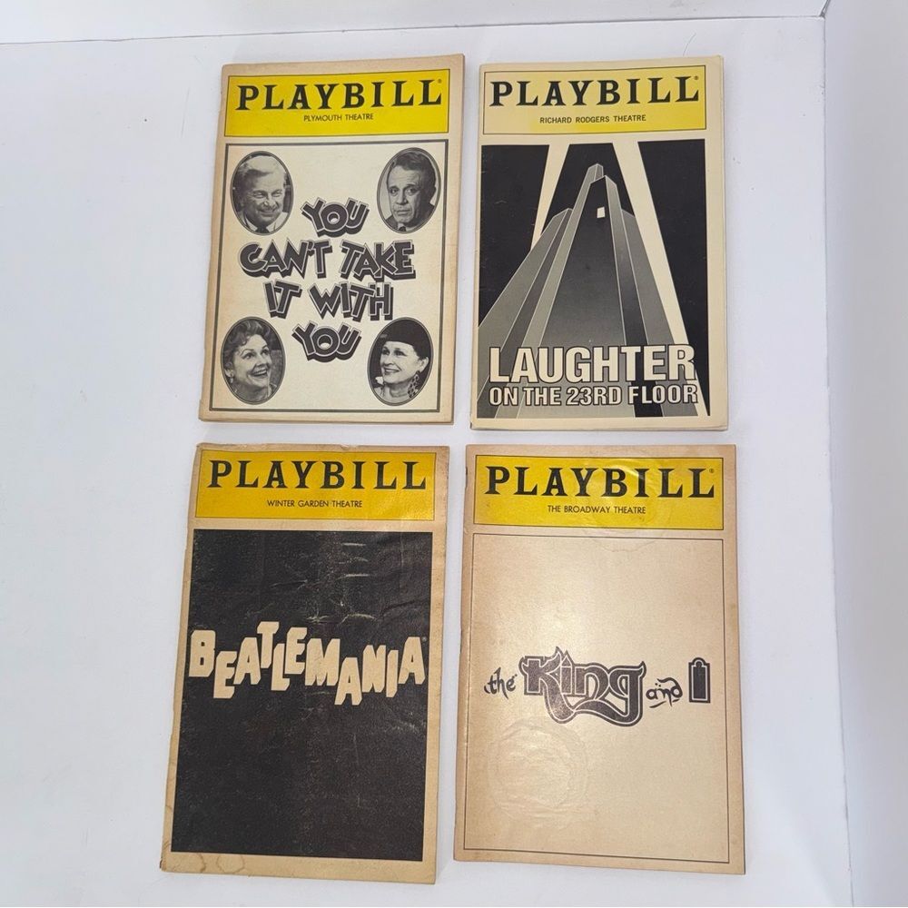 4 vintage Playbill programs for Broadway shows